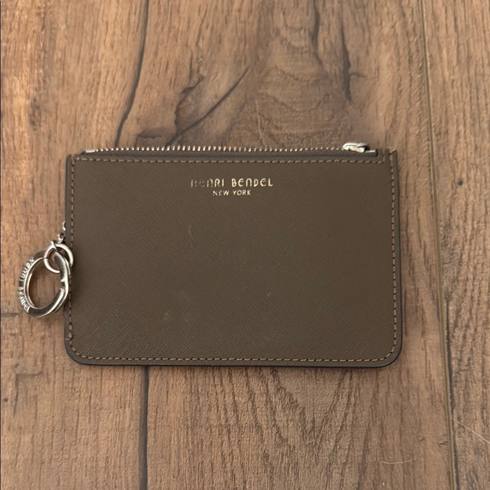 Henri Bendel Brown Leather Card Holder